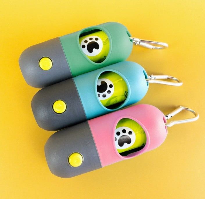 Poop Bag Dispenser with Led Flashlight